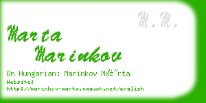 marta marinkov business card
